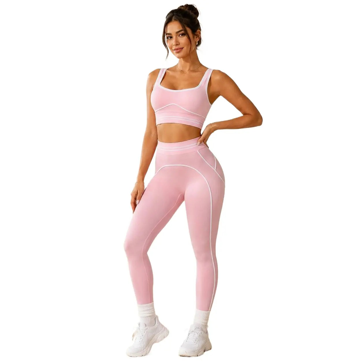 Women's Versatile High-Waisted Yoga Pants Set for Gym Training and Outdoor Sports, Featuring Butt-Lifting Design
