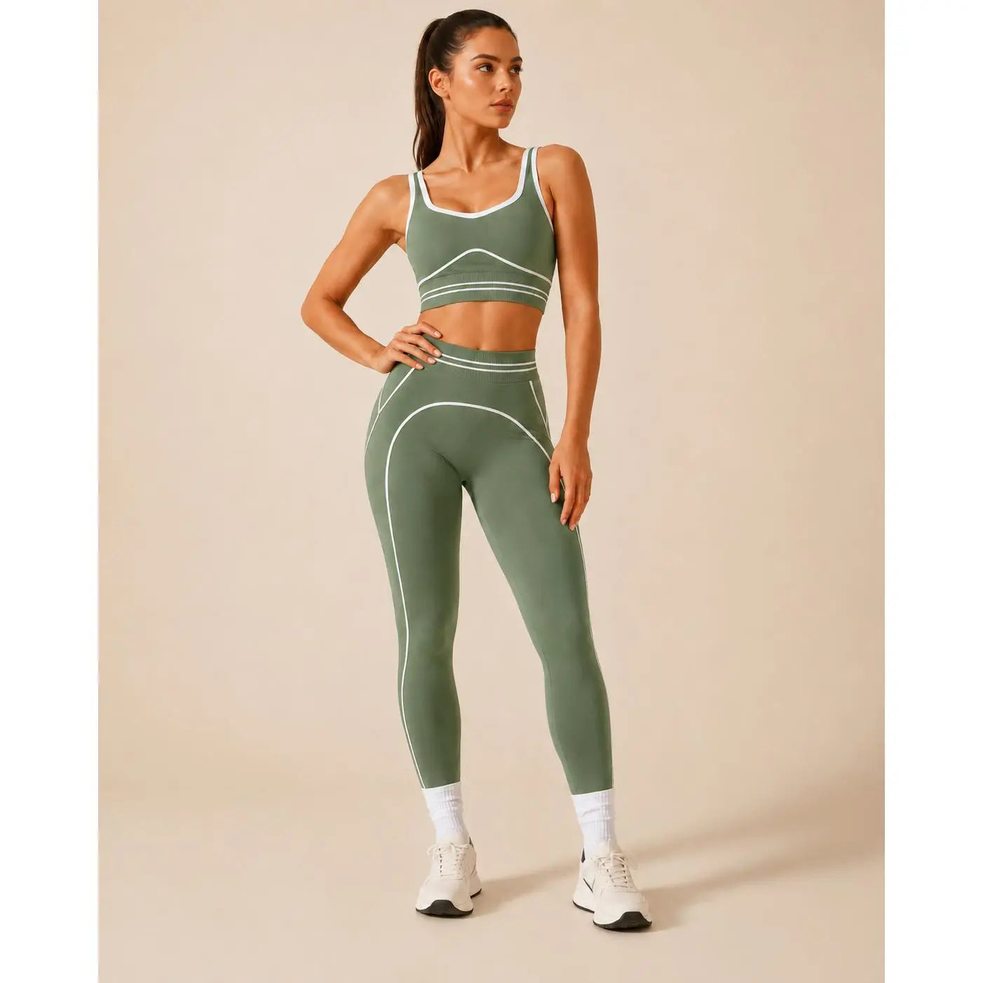 Women's Versatile High-Waisted Yoga Pants Set for Gym Training and Outdoor Sports, Featuring Butt-Lifting Design