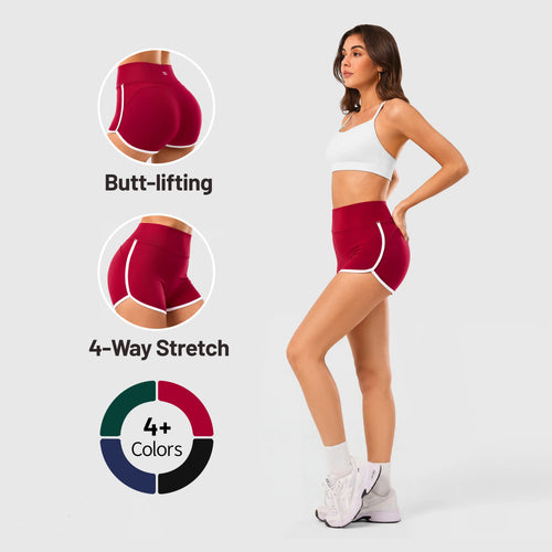 Inno Mint Women's High-Waisted Butt Lifting Yoga Shorts - 4-Way Stretch Nylon Spandex for Gym and Workouts