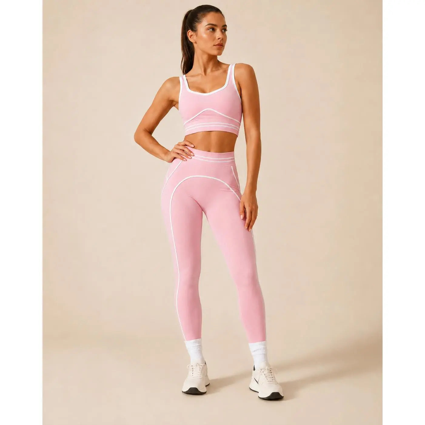Women's Versatile High-Waisted Yoga Pants Set for Gym Training and Outdoor Sports, Featuring Butt-Lifting Design