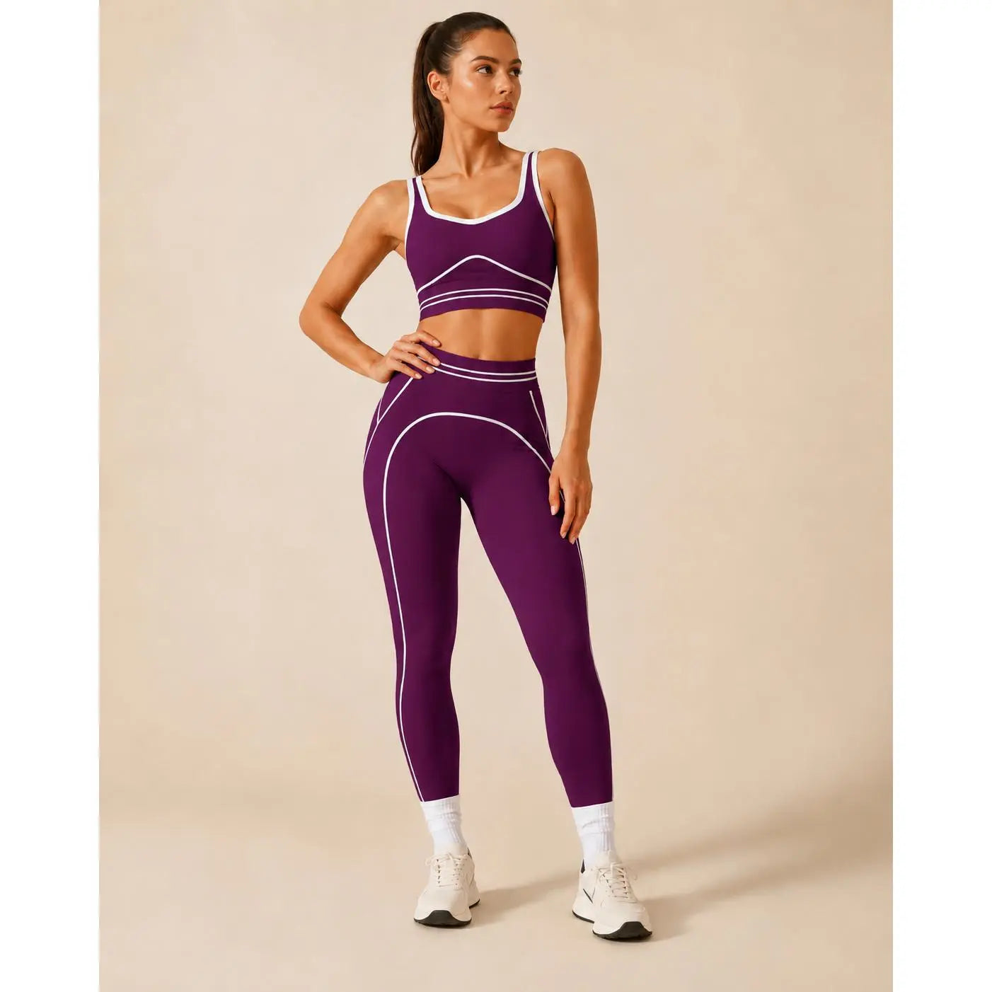 Women's Versatile High-Waisted Yoga Pants Set for Gym Training and Outdoor Sports, Featuring Butt-Lifting Design