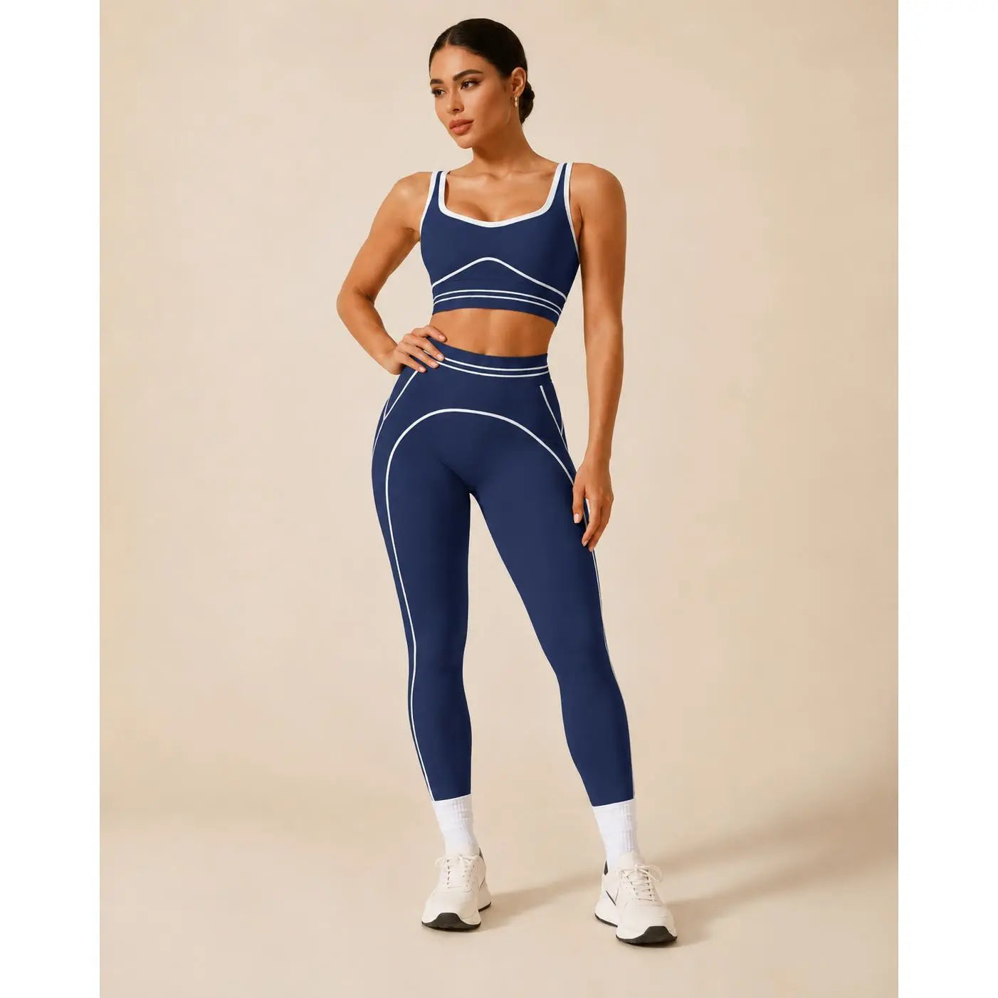 Women's Versatile High-Waisted Yoga Pants Set for Gym Training and Outdoor Sports, Featuring Butt-Lifting Design