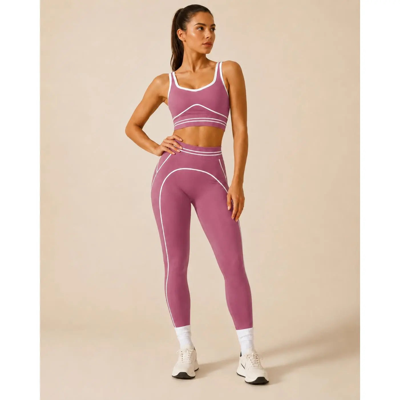 Women's Versatile High-Waisted Yoga Pants Set for Gym Training and Outdoor Sports, Featuring Butt-Lifting Design