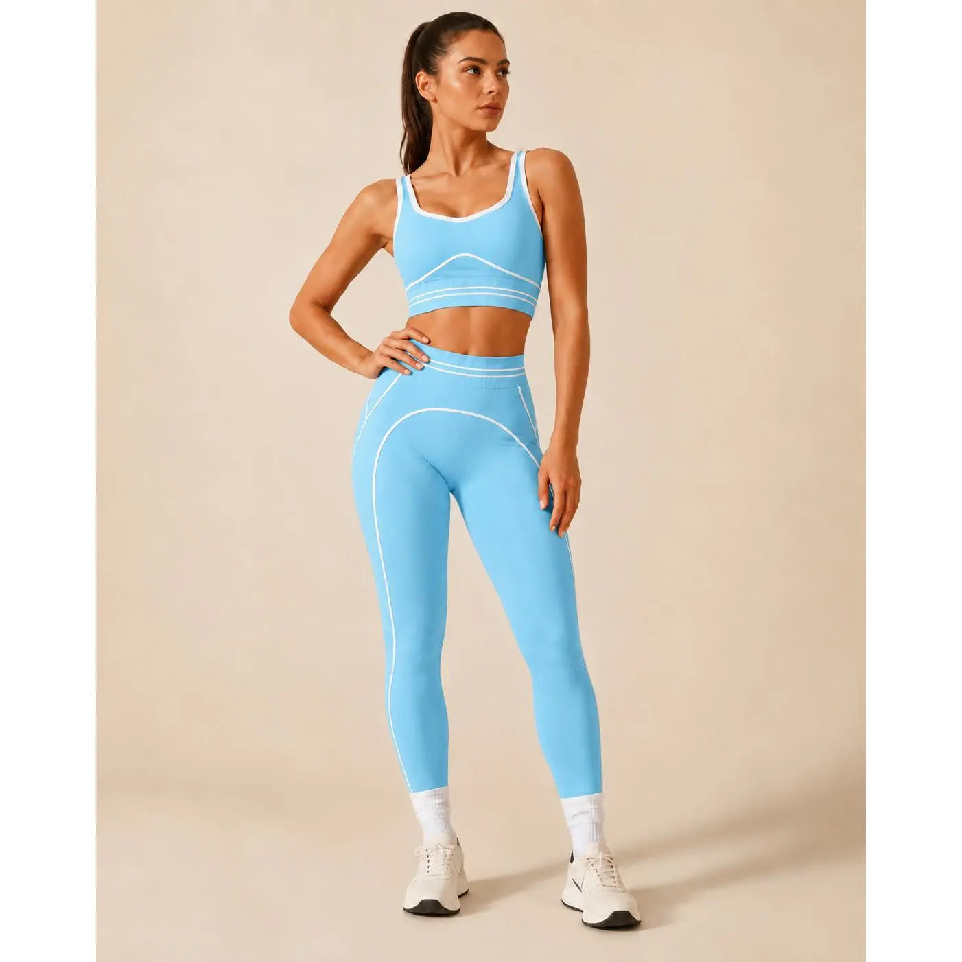 Women's Versatile High-Waisted Yoga Pants Set for Gym Training and Outdoor Sports, Featuring Butt-Lifting Design